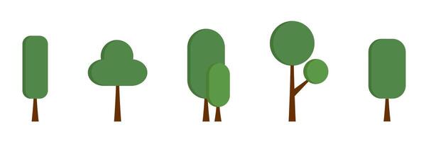 Simple Flat Design Tree Icons Set vector