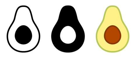 Avocado Icons in Different Graphic Styles vector