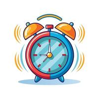 ringing alarm clock on white background vector