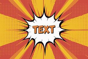 Comic book style explosion with space for text, retro pop art design. Abstract background with bright rays, halftone dots, and colorful bursts. vector