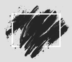 Ink brush strokes on white frame. Grunge abstract background template. Artistic banner creative splatter design. vector