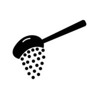 spoon sugar powder icon, add teaspoon ingredients, cooking food baking, thin line web symbol on white background. vector