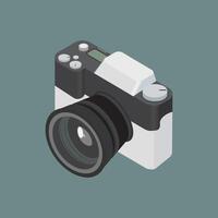 Mirrorless photo camera, Digital camera on white background. Media technology and photography concept. vector
