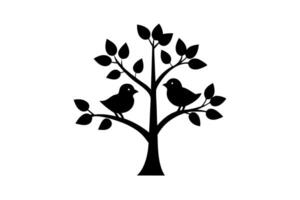 Birds and tree vector