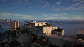 A Panoramic View of a City With a Body of Water video