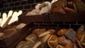 Assorted Types of Bread Displayed on Store Shelves video