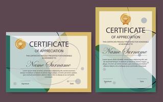 Certificate of appreciation template. Modern abstract corporate diploma with colorful elements vector