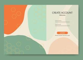 Registration at website. Website design template. Web UI UX Design. Landing page template vector