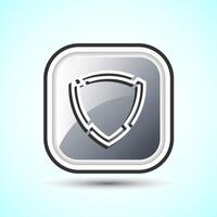 Shield Icon Button Design Illustration vector