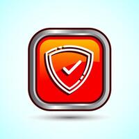 Shield Icon Button Design Illustration. Security, Protection Icon vector