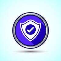 Shield Icon Button Design Illustration. Security, Protection Icon8 vector