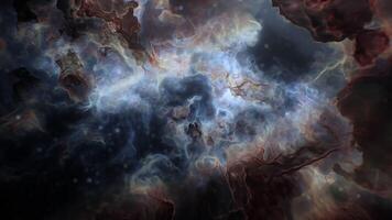 A vibrant and colorful nebula in outer space video