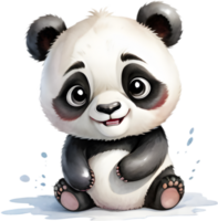 Cute Panda Cartoon Clipart for Greeting Cards. . png