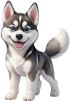Joyful Siberian Husky Clipart for Your Art. . png