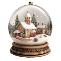 Joyful Winter Wonderland in Snow Globe, Transparent Background png