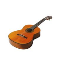 Elegant classical guitar with intricately detailed strings against a clear, transparent background. The craftsmanship and elements of design are distinctly visible. png