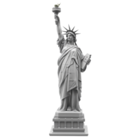 Intricate Model of Liberty Statue with Clear Background. Captivating miniature of iconic Lady Liberty, meticulously detailed against a transparent backdrop. png