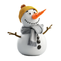 Delightful Snowman with Carrot Nose and Coal Eyes on Transparent Background png