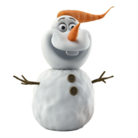 Joyful Snowman with Carrot Nose and Coal Eyes Against a Clear Backdrop png