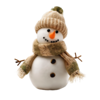 A jolly snowman with a bright carrot nose stands out against a clear, transparent background. His joyful expression and detail make this image perfect for winter-themed projects. png