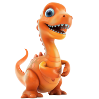 A Charming Dinosaur Sporting a Beaming Smile on a Clear Canvas. A Cheerful Prehistoric Creature Radiating Joy Against a Transparent Backdrop png