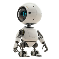 Animated Robot with Blinking Lights on Transparent Background A charming and futuristic robot with glowing lights set against a clear, transparent backdrop. png