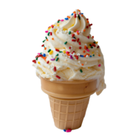 Whimsical Ice Cream Cone with Colorful Sprinkles Against a Clear Background png