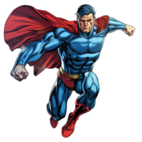 Bold Comic Book Hero A dynamic, masking figure stands poised for action on a clear, transparent background. Vibrant colors and intricate details capture the timeless essence of a classic superhero. png