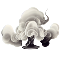 Whimsical white smoke cloud with soft edges, set against a clear background. Perfectly detailed to blend seamlessly into various creative projects. png