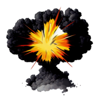 Vibrant Cartoon Explosion on Clear Background Bursting with dynamic energy, this illustration showcases an animated explosion set against a transparent backdrop png