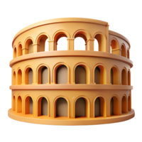 Miniature version of Colosseum 3d icon isolated on the transparent background png