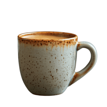 uma café caneca com uma Castanho e transparente Projeto senta em uma transparente fundo png