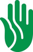 a green hand with a white line through it vector