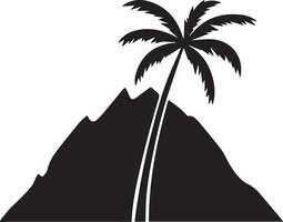 A mountain and tree image designed for multipurpose use. The design should be clean, minimalistic, and versatile, making it perfect for various applications such as logos, posters, t-shirt designs vector