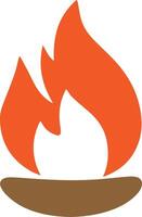 Fire icon designed for multipurpose use. Its clean, minimalistic design makes it versatile for various applications, including logos, icons, and graphic designs vector