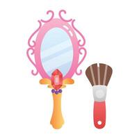 An icon of hand mirror in flat style vector