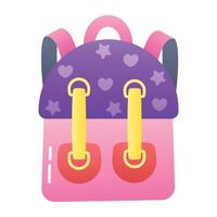 A flat style icon of backpack vector