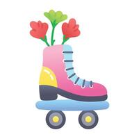 Skateboarding icon in flat style vector