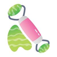 An icon of jade roller in flat style vector