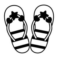 A glyph style icon of beach slippers vector