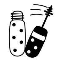 A glyph style icon of mascara vector