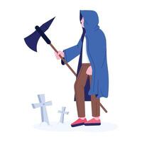 Character based flat illustration of death vector