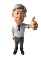 3d render style, 3d render style, The old man gave a thumbs up in appreciation png