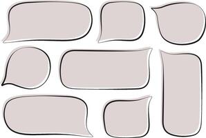 Set of cute hand drawn speech bubbles. illustration vector