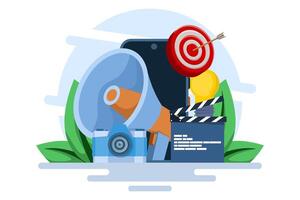 Digital Marketing Concepts, Advertising, Marketing, Social Media Marketing, Business Promotion, Ecommerce, Influencer Marketing, Support, Strategy Concepts for UI, Web Design, Landing Pages. vector
