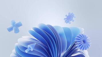 Smooth Flowing Shapes with 3D Geometric Objects Clean Motion Design Backdrop video