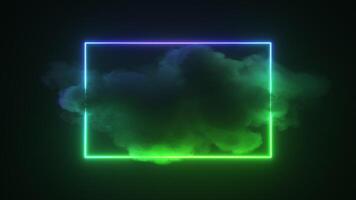 Neon Glowing Gradient Frame with Cloud Background Loop video