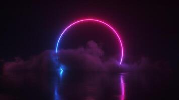 Neon Glowing Frame and Cloud Cinematic Background Loop video