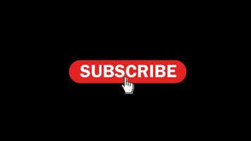 subscribe button animation notification bell like with transperancy background. Alpha channel video