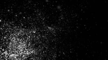 Loop white dust particles animation on black abstract background video